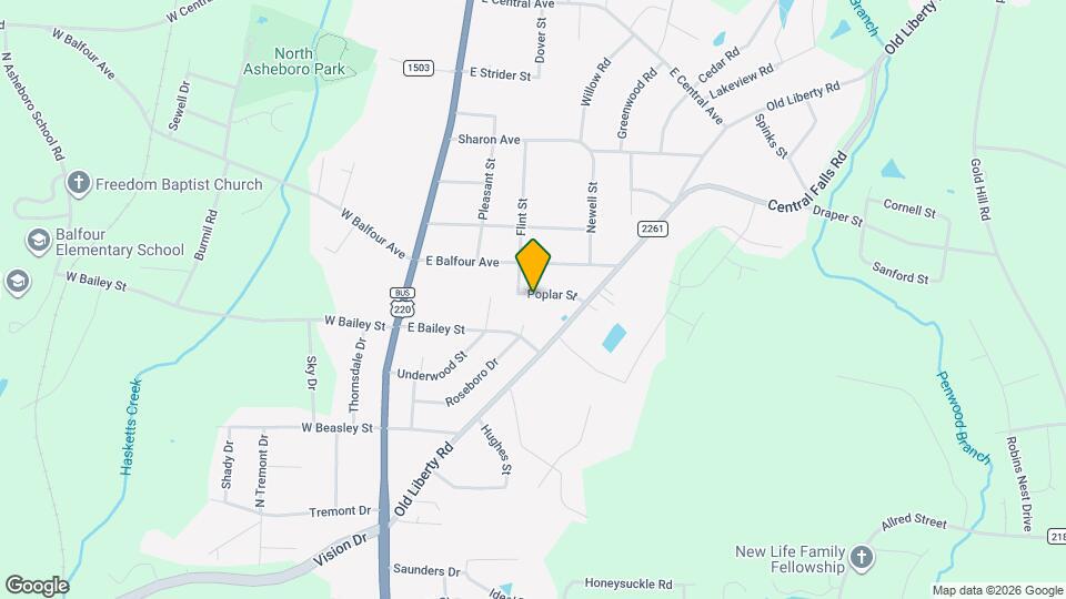 308 Poplar St Map and Location Details