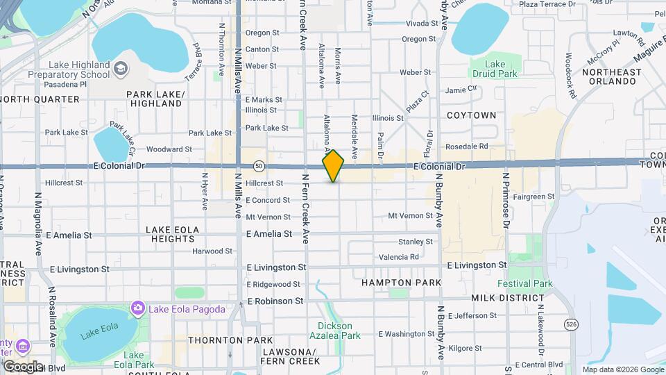 1642 Hillcrest St Mapa y Detalles de la Ubicación