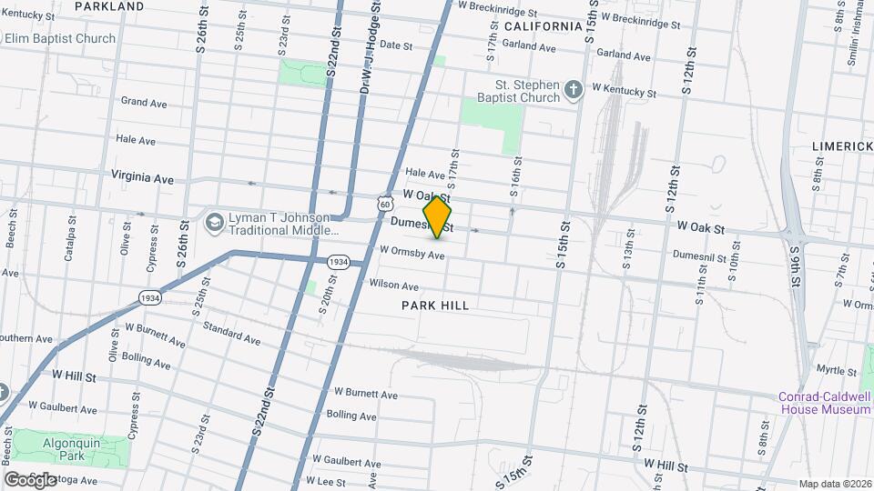 1729 W Ormsby Ave Mapa y Detalles de la Ubicación