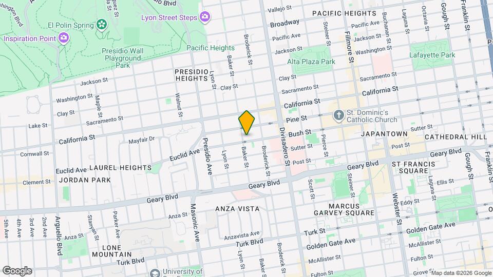 2788 Bush St Map and Location Details