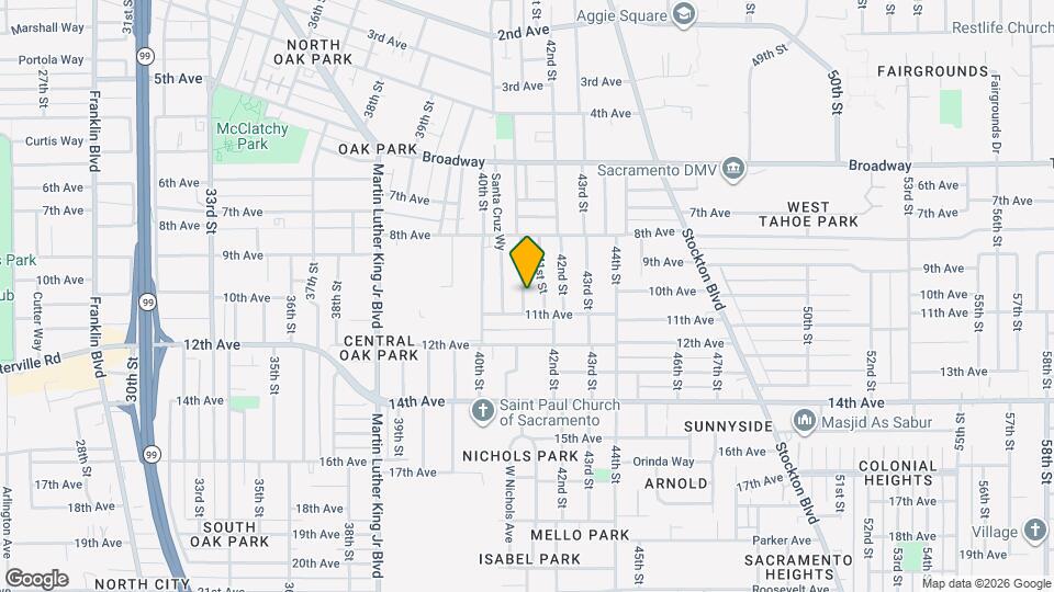 3521 San Jose Way Map and Location Details