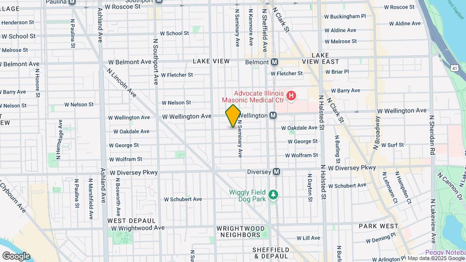1117 W Oakdale Ave, Unit GDN Map and Location Details
