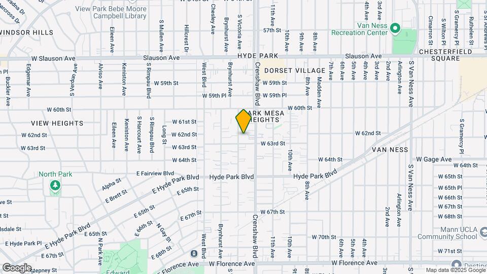 6208 S Victoria Ave Mapa y Detalles de la Ubicación