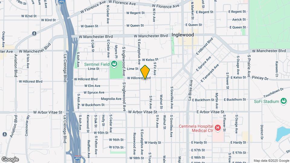 214 W Hillcrest Blvd Map and Location Details