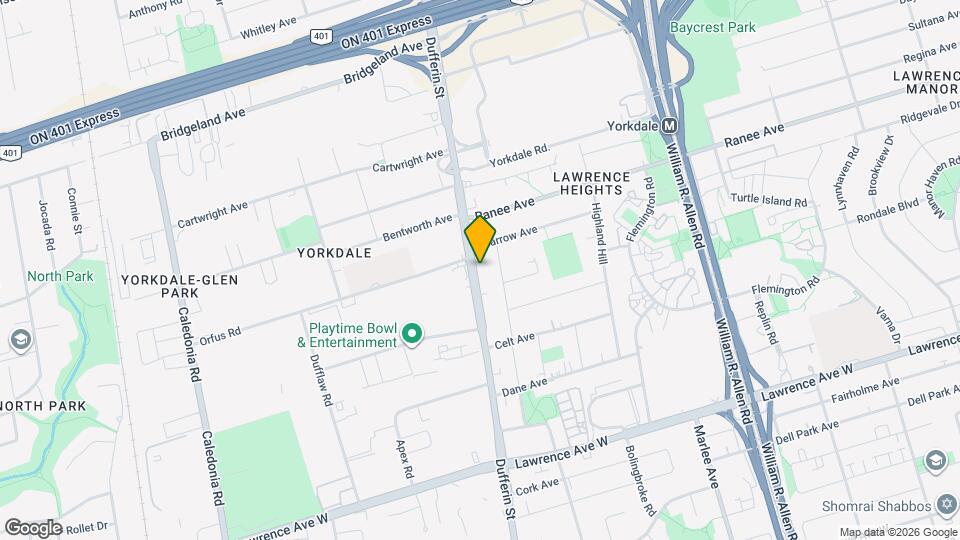 3241 Dufferin St Map and Location Details