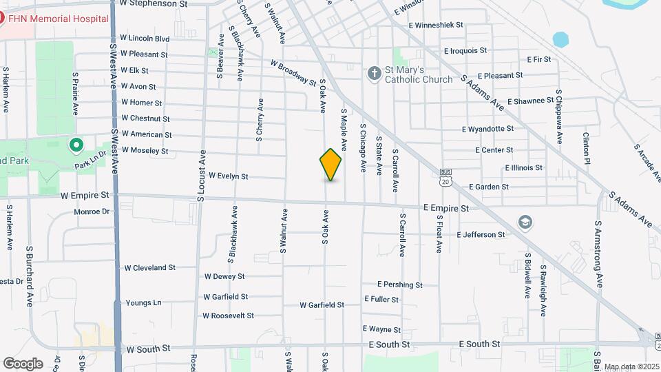 1231 S Oak Ave Map and Location Details