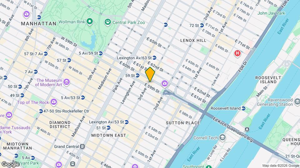 205 E 59th St Map and Location Details