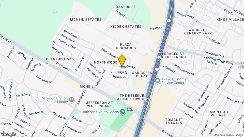 3607 Oak Creek Dr Map and Location Details