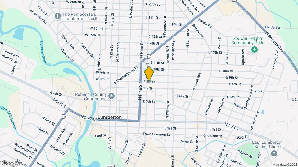 708 N Cedar St Map and Location Details