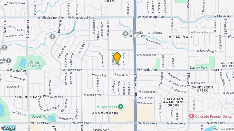 1455 S Zephyr St Map and Location Details