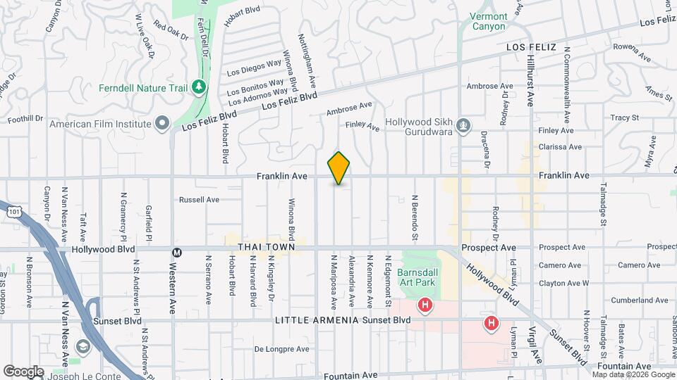 1844 N Mariposa Ave, Unit 1844 Map and Location Details