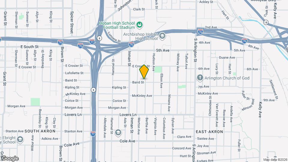 847 Baird St Map and Location Details