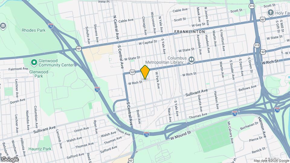 1301 W Rich St Map and Location Details