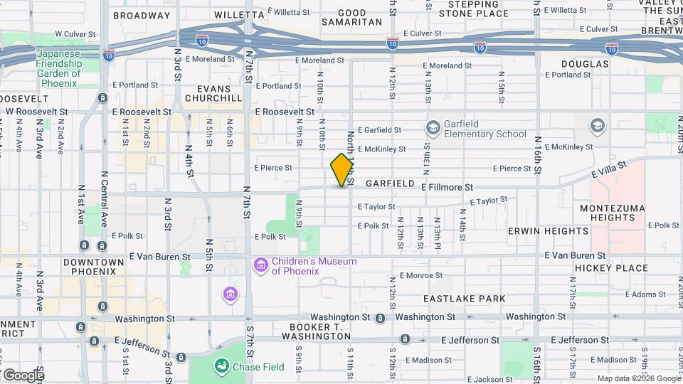 1021 E Fillmore St Map and Location Details
