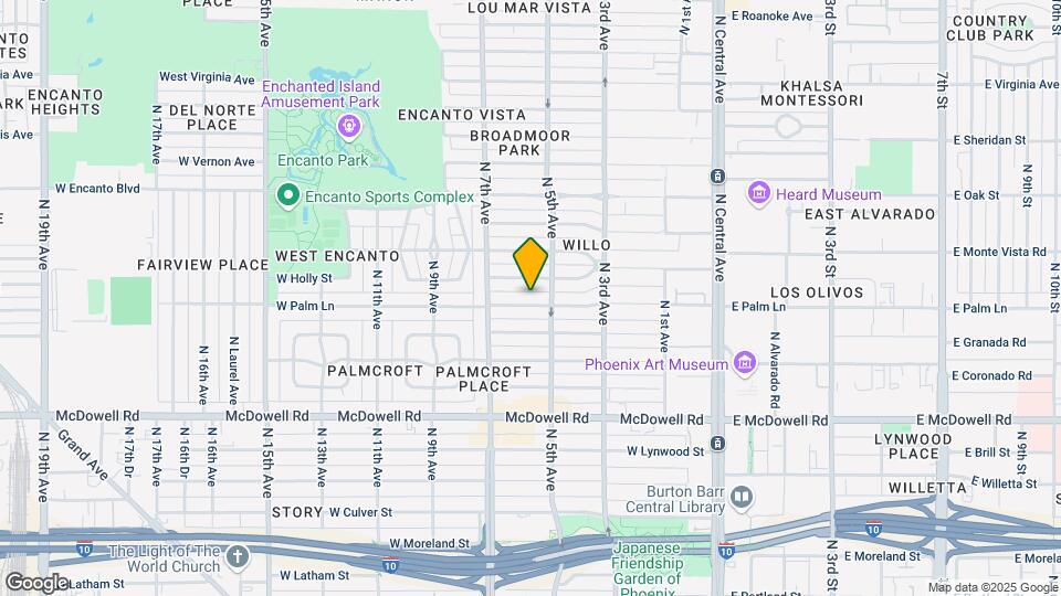 514 W Palm Ln Map and Location Details