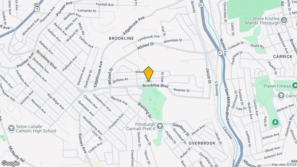 1429 Brookline Blvd Map and Location Details