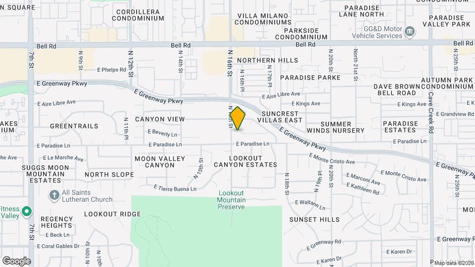 16216 N 16th Pl Map and Location Details