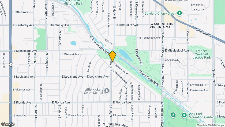 1170 S Holly St Map and Location Details