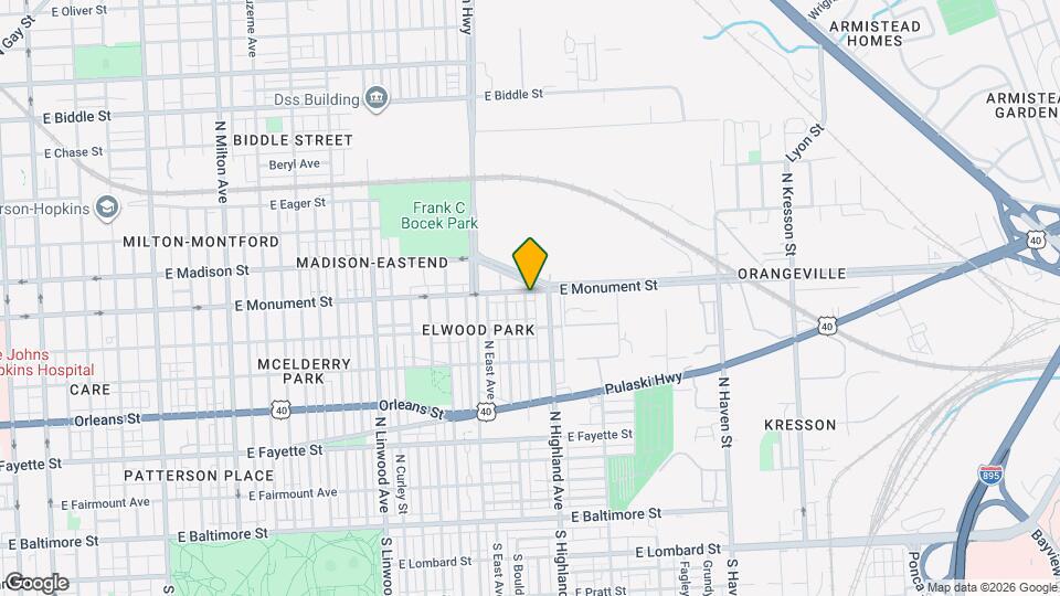 3325 E Monument St Map and Location Details