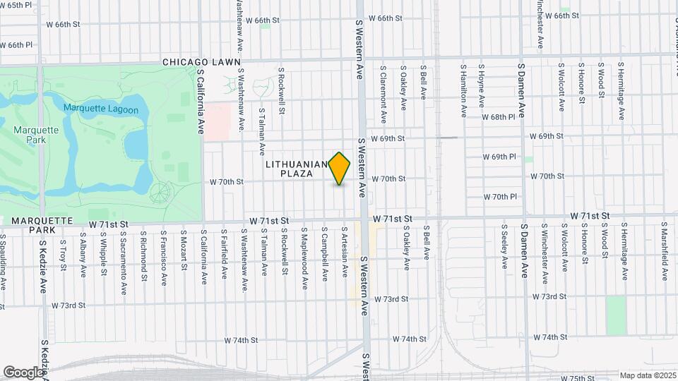 7016 S Artesian Ave Map and Location Details