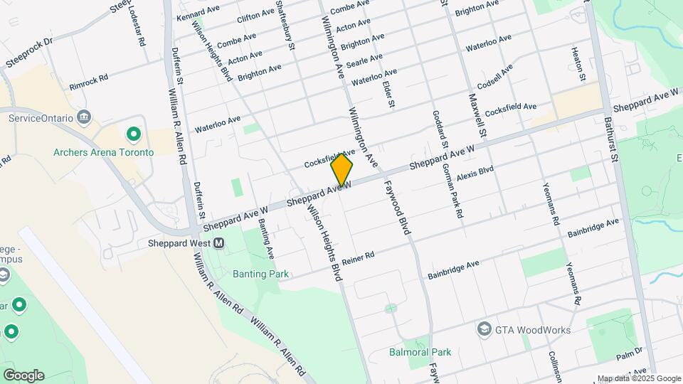 871-871 Sheppard Ave W Map and Location Details