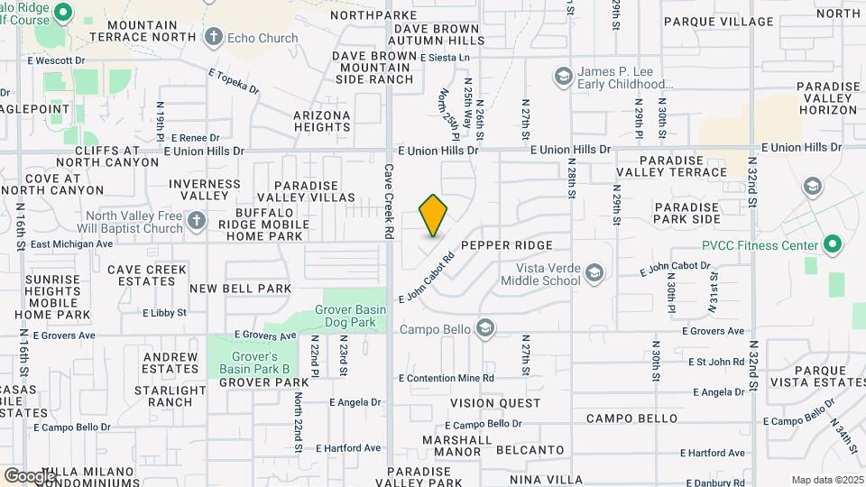 18050 N 25th Way Map and Location Details