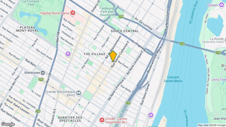 1307-1309 Sainte-Catherine Rue E Map and Location Details