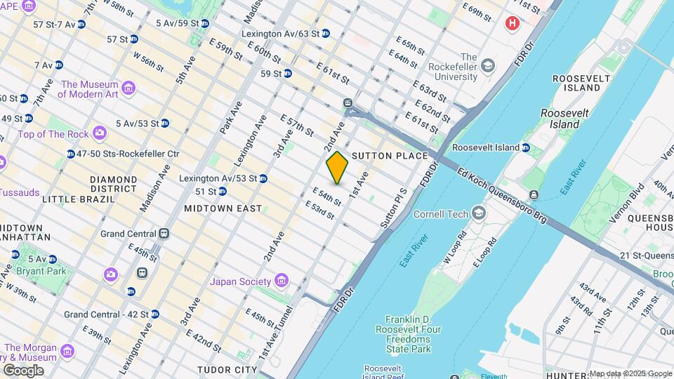 338 East 55th Street Mapa y Detalles de la Ubicación