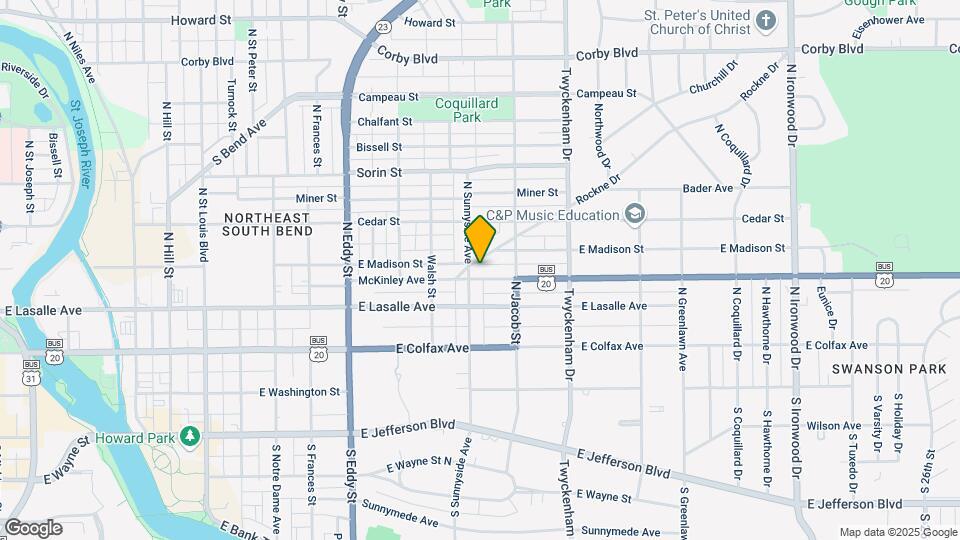1309 McKinley Ave Map and Location Details