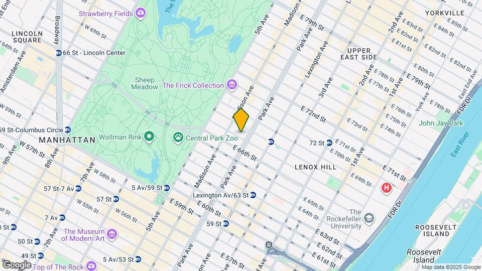 51 E 67th St Mapa y Detalles de la Ubicación