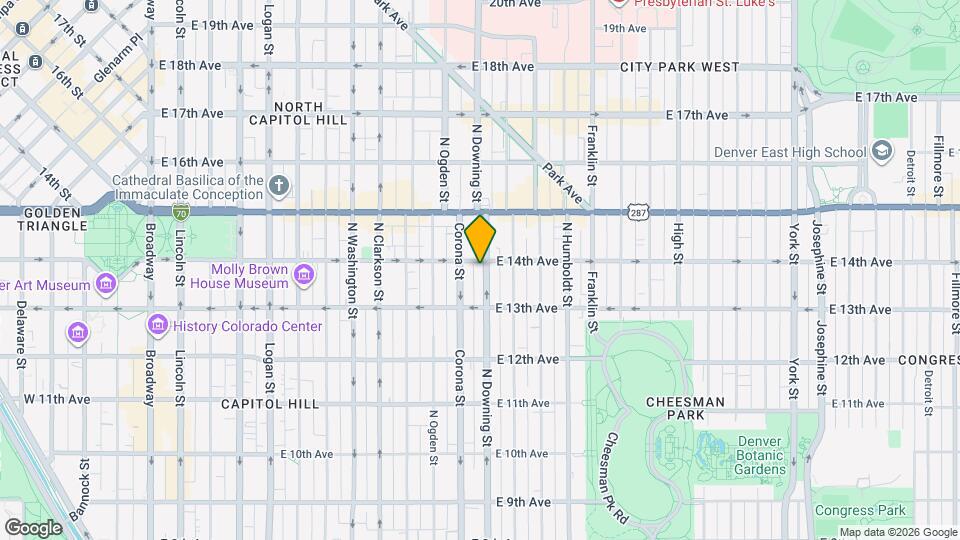 1138 E 14th Ave Map and Location Details