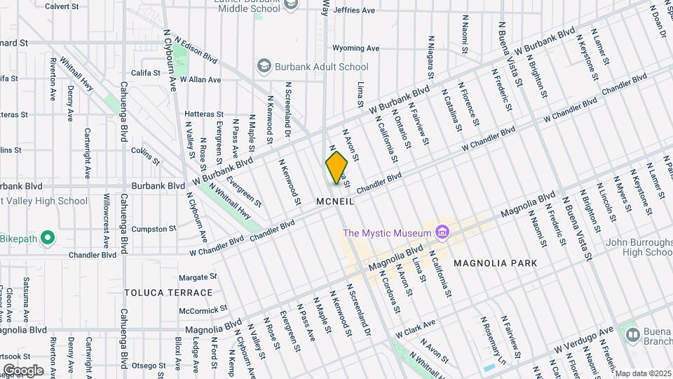 1212 N Hollywood Way Map and Location Details