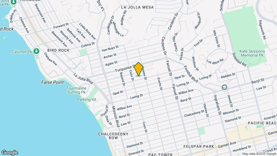 1036 Tourmaline St Map and Location Details