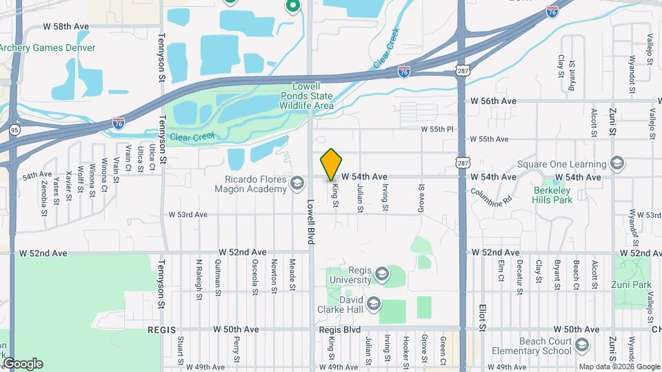 5370 King Ct, Unit 2 bd 1ba Regis duplex Map and Location Details