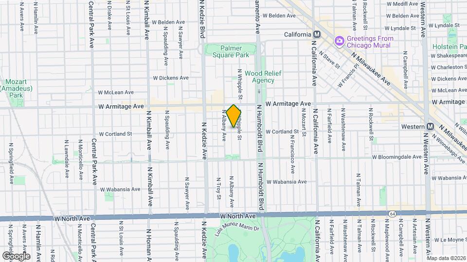 3052 W Cortland St Map and Location Details