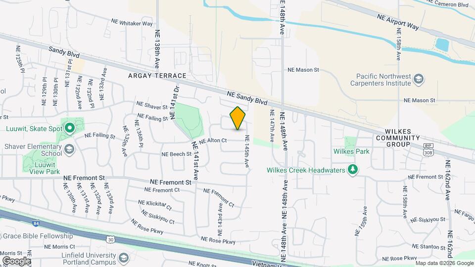 14404 NE Failing St Map and Location Details