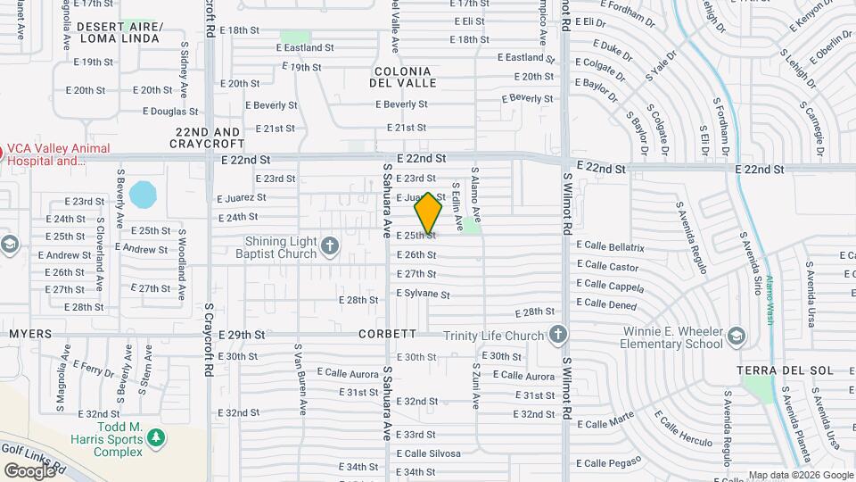 5962 E 25th St Map and Location Details