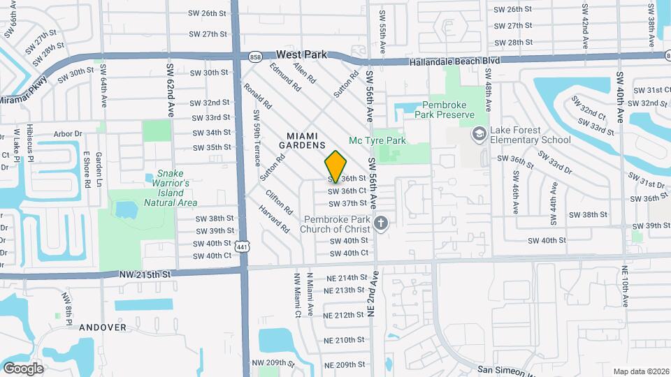 5709 SW 36th Ct Mapa y Detalles de la Ubicación