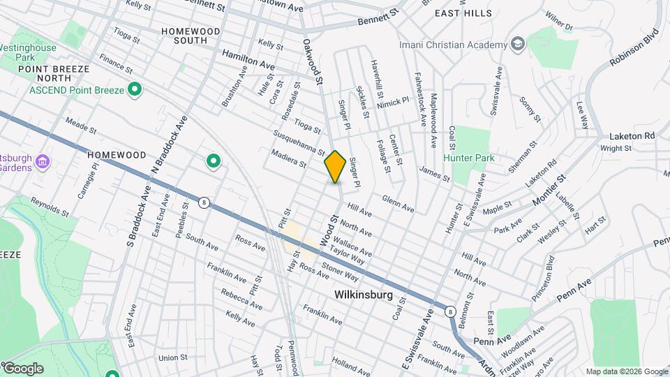 1309 Wood St, Unit 2 Map and Location Details