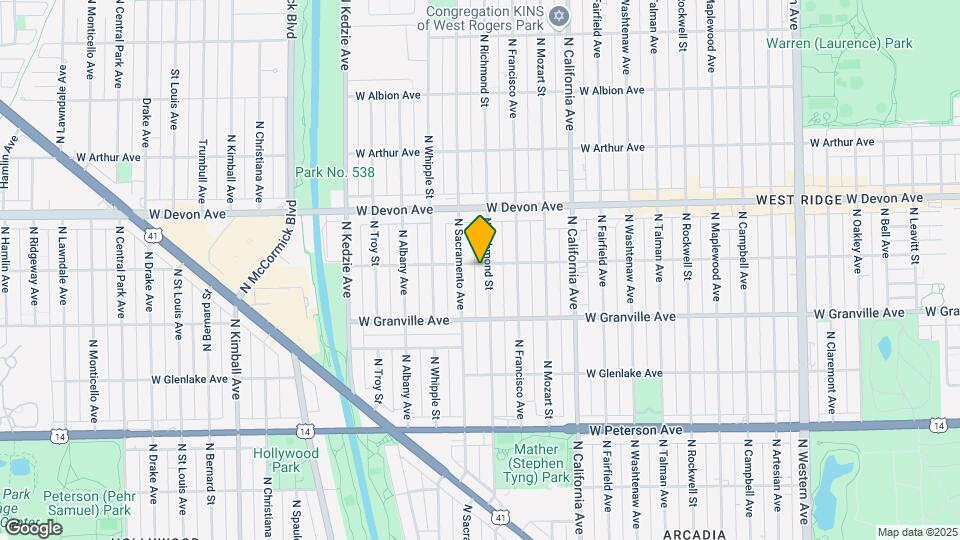 2945 W Rosemont Ave, Unit 1 Map and Location Details
