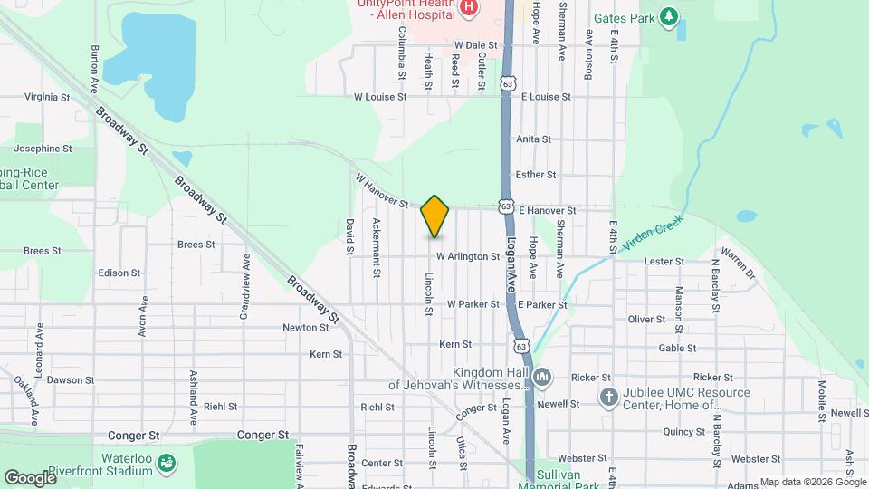 1212 Lincoln St Map and Location Details