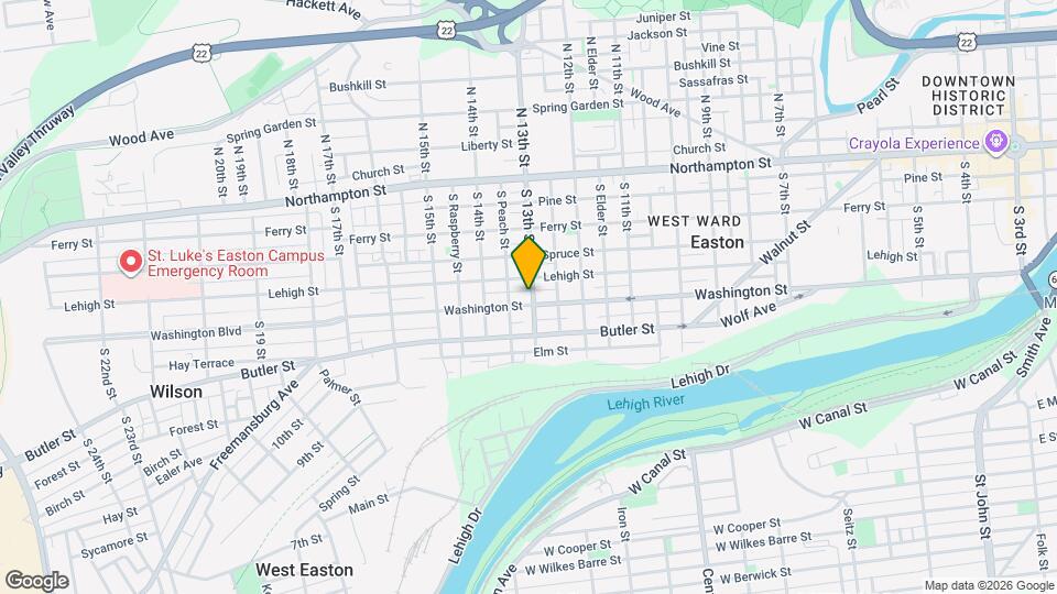 1301 Washington St Map and Location Details