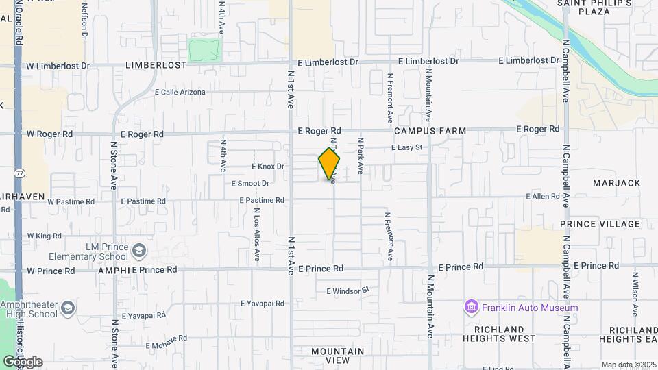 3833 N Tyndall Ave Mapa y Detalles de la Ubicación