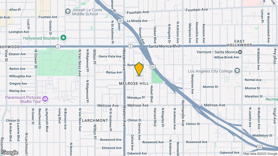 925 N Serrano Ave Map and Location Details
