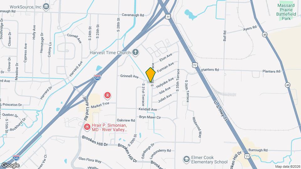 8504 S 32nd Terrace Map and Location Details