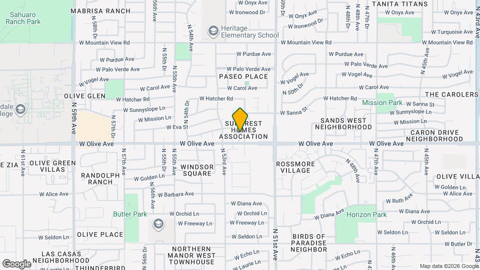 9017 N 52nd Ave Mapa y Detalles de la Ubicación