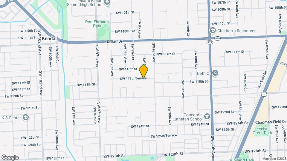 9290 SW 117th Terrace Map and Location Details
