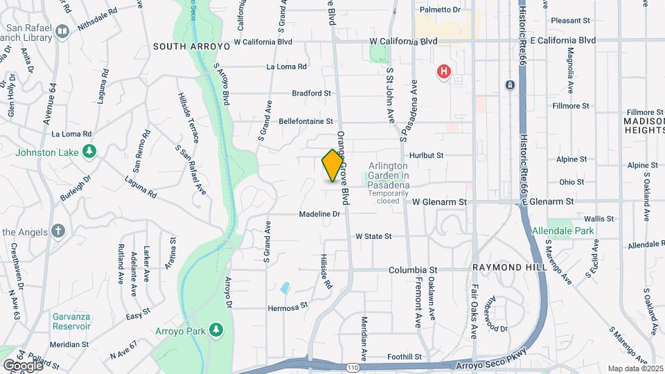 1021 Orange Grove Blvd Map and Location Details
