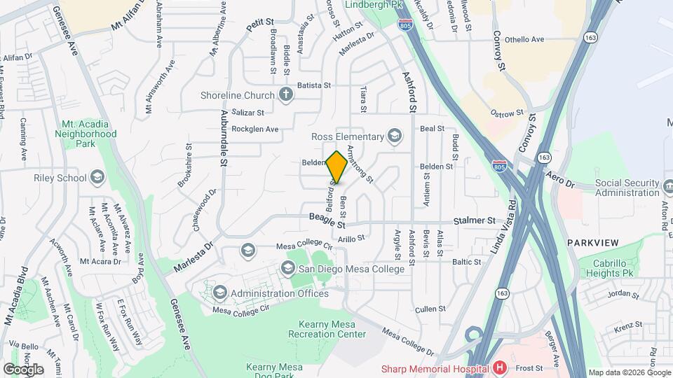 3601 Belford St Map and Location Details