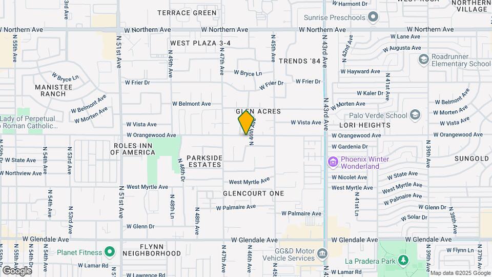 4607 W Orangewood Ave Map and Location Details